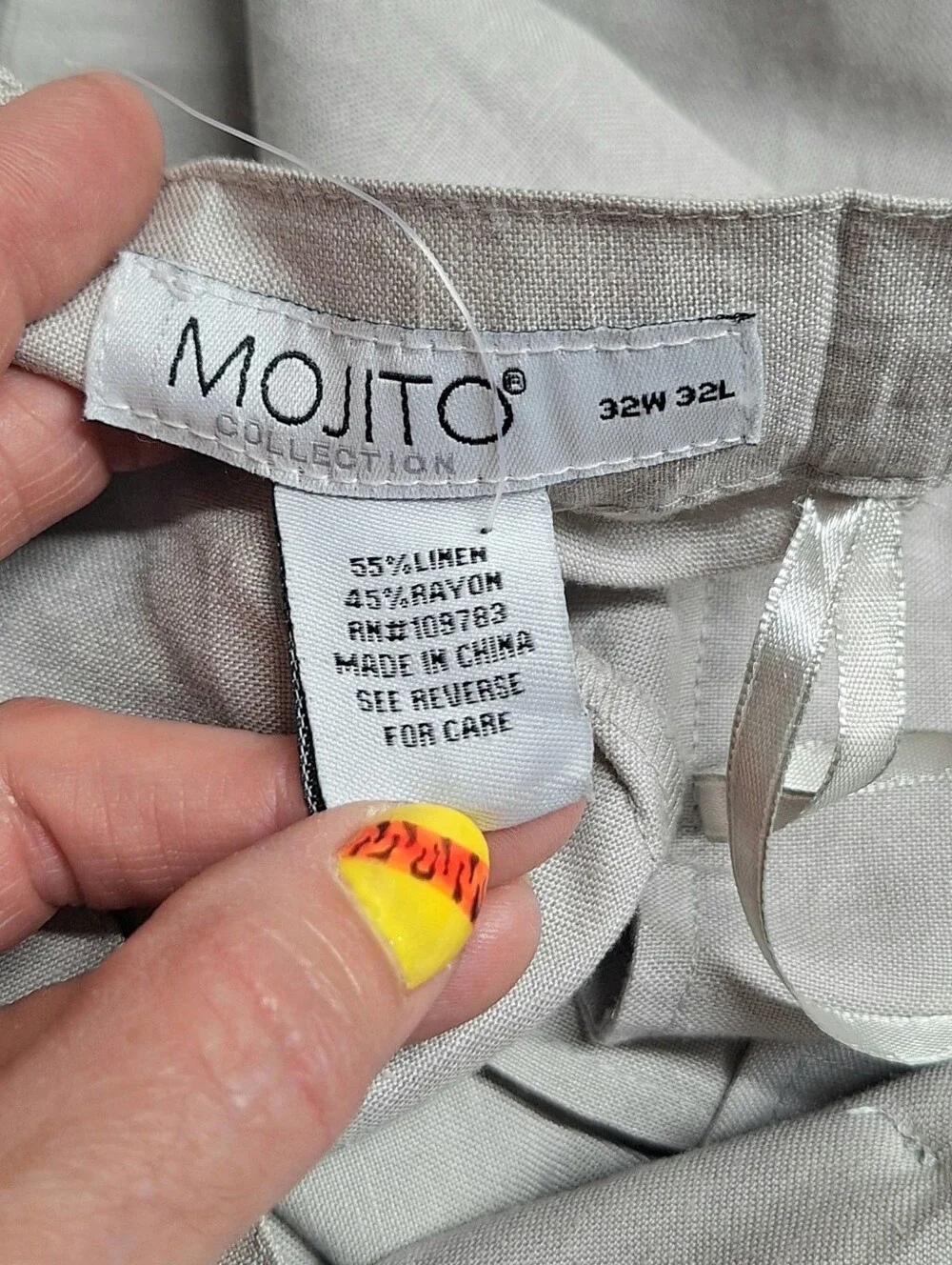 Mojito Collection Flat Front Linen Blend Dress Pant, 29 X32, RN#109783, NWT